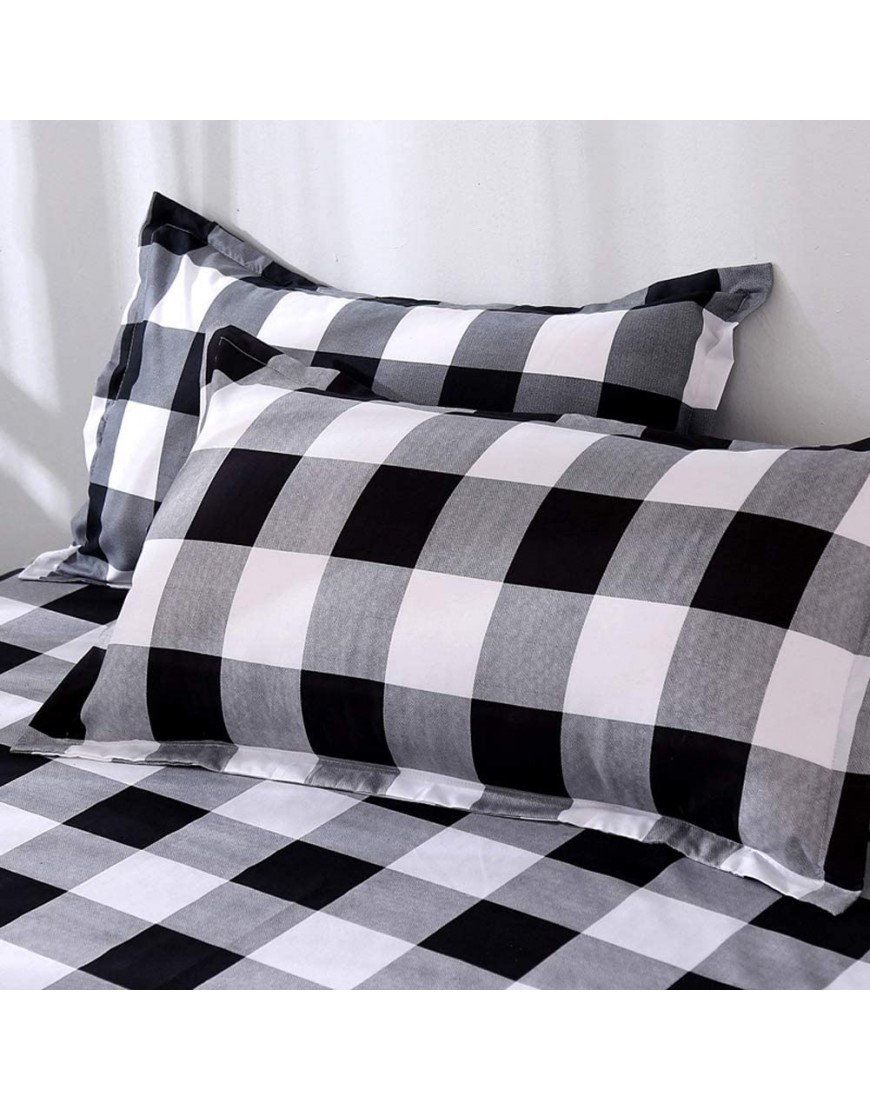 CoutureBridal Black White Buffalo Plaid Duvet Cover Queen Size 3 Pieces Ultra Soft Microfiber Farmhouse Gingham Checked Bedding Set Geometric Plaid Bedding Set with Zipper Closure and Corner Ties - BHK9LYMWQ