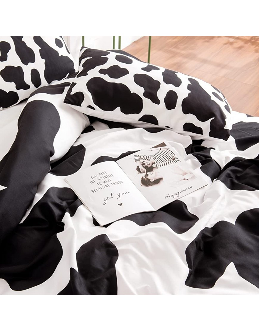 Cow Print Twin Duvet Cover Set 3 Pieces Cow Bedding Set Duvet Cover & 2 Pillowcases Premium Soft Cotton Cow Bed Set Room Decor for Teen Girls Kids Boys Zipper Closure Cow Print Twin - BH5HWRPWM