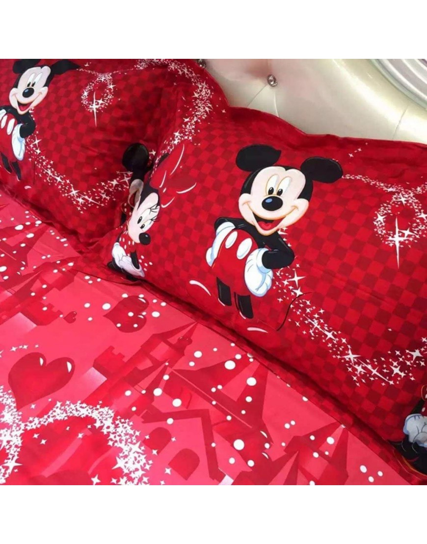 Haru Homie 100% Cotton Kids Reversible Printing Mickey Mouse Couples Duvet Cover 3PCS Bedding Set with Zipper Closure,QueenNo Comforter - B9O7462XU