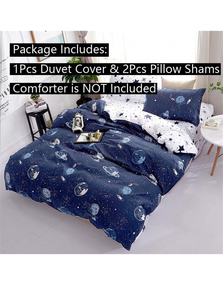 JQWUPUP Galaxy Space Bedding Twin Boy Microfiber Planet Boy Duvet Cover Twin Gift for Teens Kids Universe Duvet Cover Lightweight - BV66BB0WD