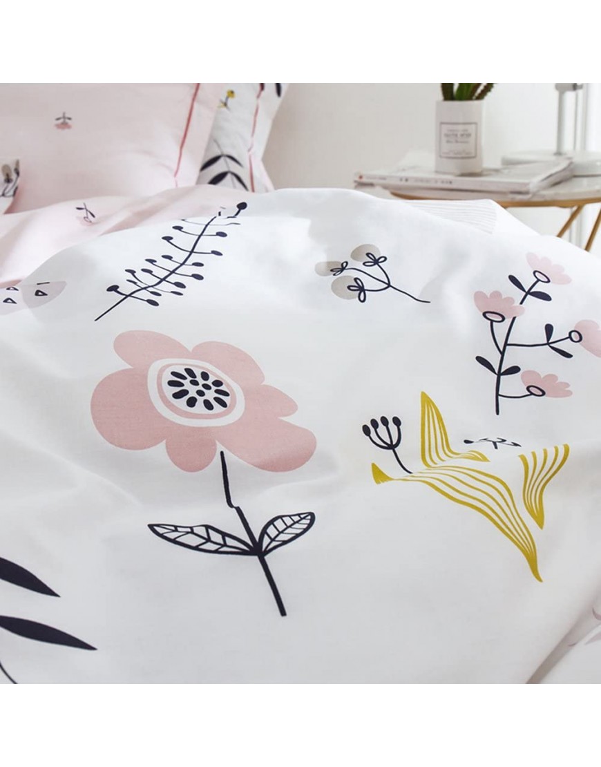 Soft Twin Duvet Cover Floral Kids Girls Twin Bedding Sets Cotton 100 Percent for Women Teen Bed Colorful Floral Reversible Kawaii Flower Love Toddler Bedding Sets Twin Pink - B62EAXJY7