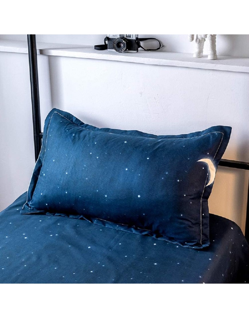 Space Duvet Cover,100% Lightweight Brushed Microfiber Space Bedding Set for Men and Women Blue Light Blue Modern Galaxy Ombre Pattern Printed with Zipper Closure Breathable Durable 3pcs Queen - BZ9IS208S