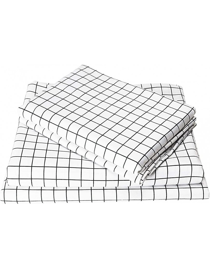 YZZ COLLECTION Queen Bedding Duvet Cover Set Premium Microfiber,Grid Pattern On Comforter Cover-3pcs:1x Duvet Cover 2X Pillowcases,Comforter Cover with Zipper Closure - B3RC4HJ1L