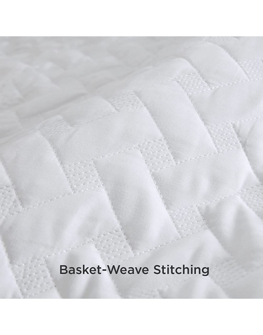 Bedsure Twin Quilt Set White Lightweight Summer Twin Bedspread Coverlet for Kids with 1 Pillow Sham - B8HU414DY