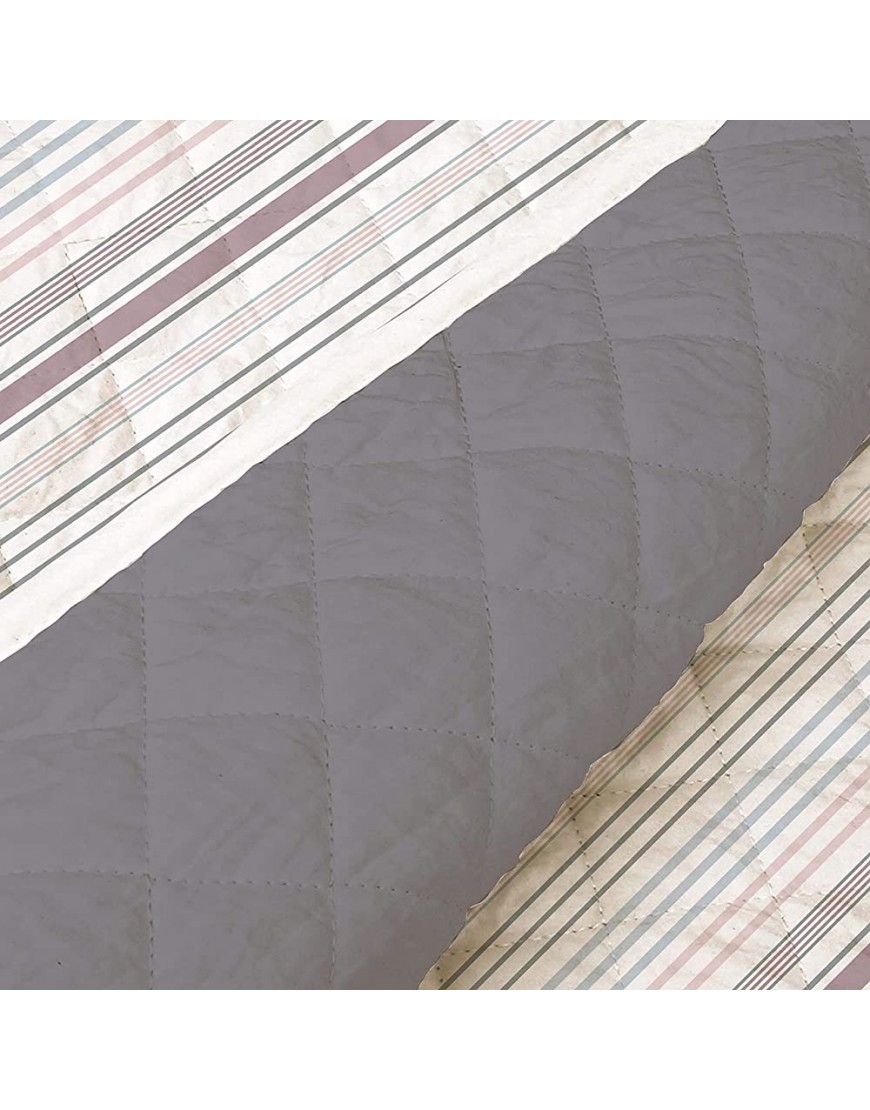 Hedaya Home Striped Quilt Set Reversible Bedding Ultra Soft All-Season Bedspread with Blue and Maroon Stripes Multicolor Striped Pattern Unisex Children's Modern Bedding Set King 3-Piece - BROXWR8YF