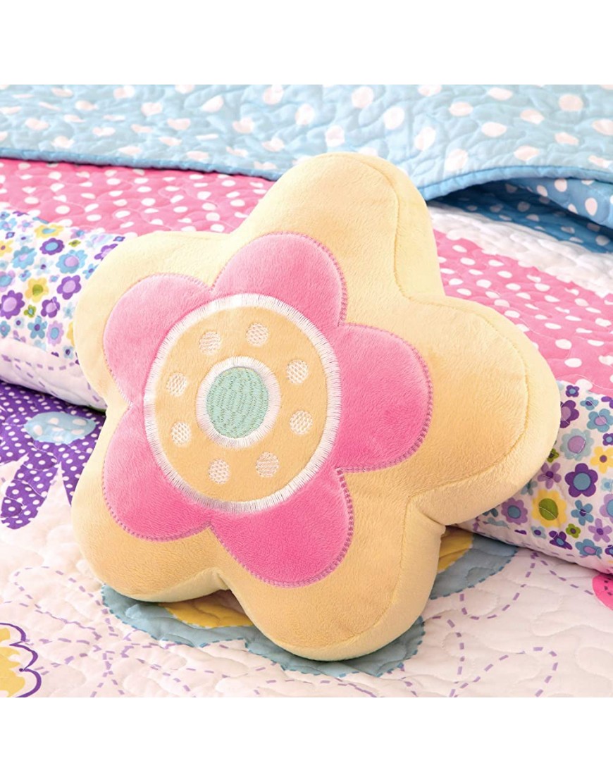 Mi Zone Kids Crazy Daisy Twin Bedding For Girls Quilt Set Sky Blue Pink Flowers Butterfly – 3 Piece Kids Girls Quilts – Ultra Soft Microfiber Quilt Sets Coverlet - BBZDAPNAF