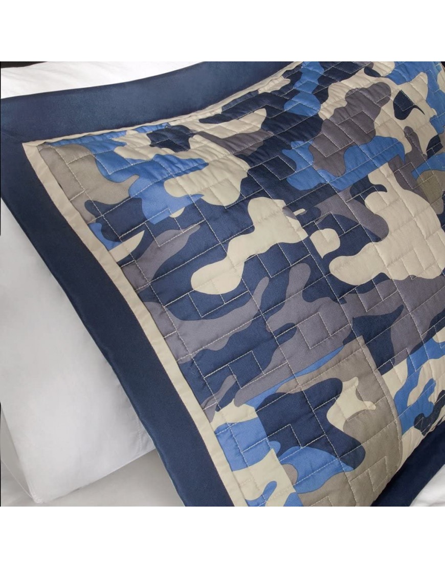 MI ZONE MZ80-307 Cozy Quilt Set Casual Modern Design All Season Teen Bedding Coverlet Bedspread Decorative Pillow Boys Bedroom Décor Twin Twin XL Josh Blue 3 Piece - BKYFWDGXK