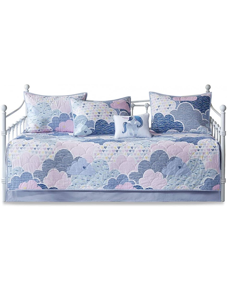 Urban Habitat Kids Cloud Daybed Cover Vibrant Fun and Playful Unicorn Print All Season Children Bedding Matching Bedskirt Girls Bedroom Décor Kids Blue Daybed Size, - B0UME7DZH