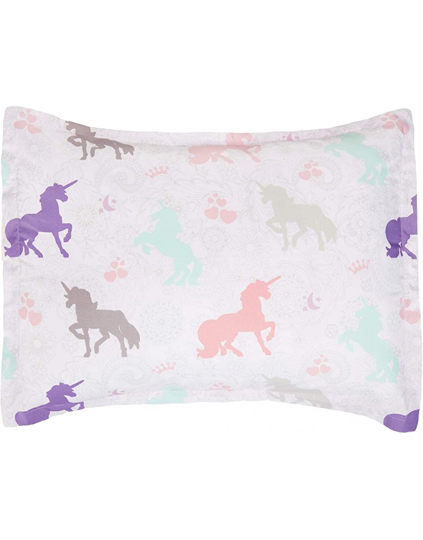 Basics Easy Care Super Soft Microfiber Kid's Bed-in-a-Bag Bedding Set Twin Purple Unicorns - B9GUIJJ7A