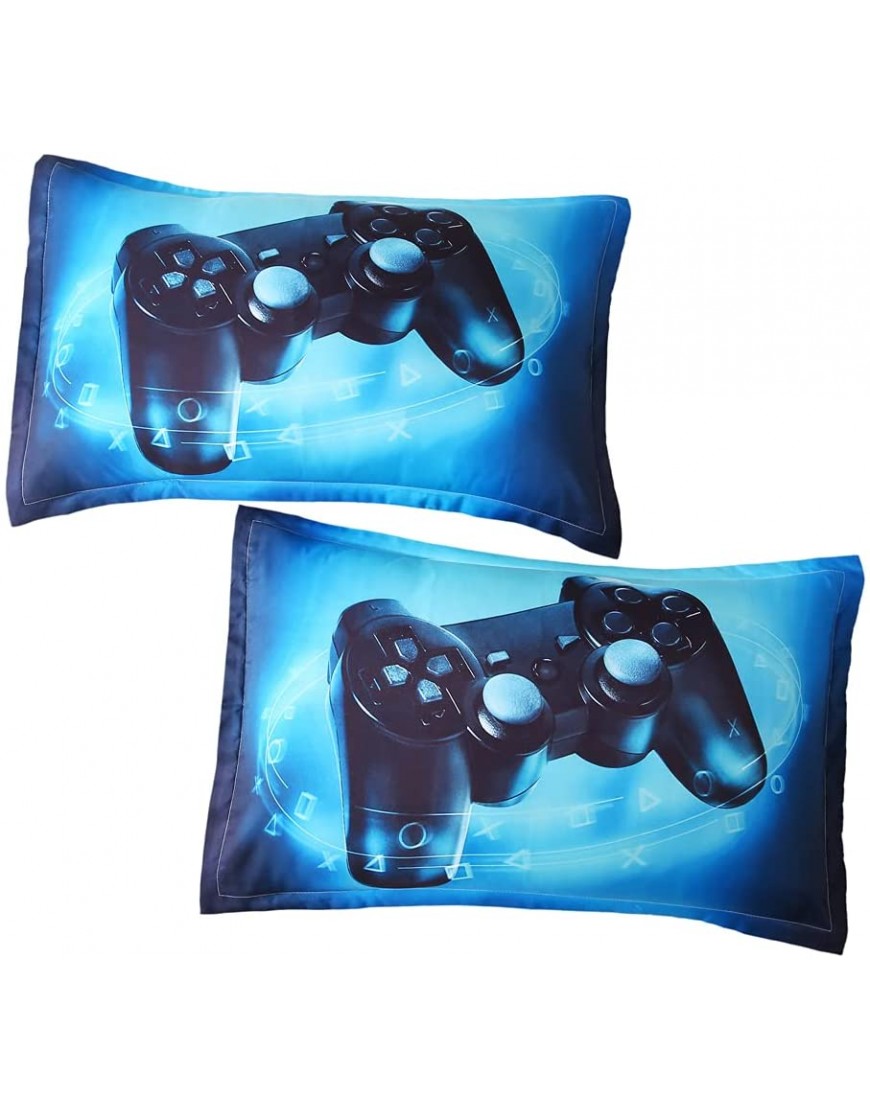 Gaming Comforter Modern Gamepad Bedding Set Video Game Gamepad Comforter Set for Teens Boys with 1 Comforter 90*90 and 2 PillowcasesQueen Game color1 - B1LBJAFAH