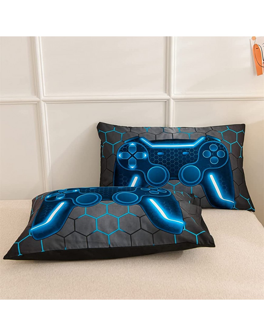 NTBED Game Console Comforter Set for Boys Girls Kids 3D Gaming Geometric Lightweight Microfiber Bedding Sets Gray Queen - BEMMDTH80