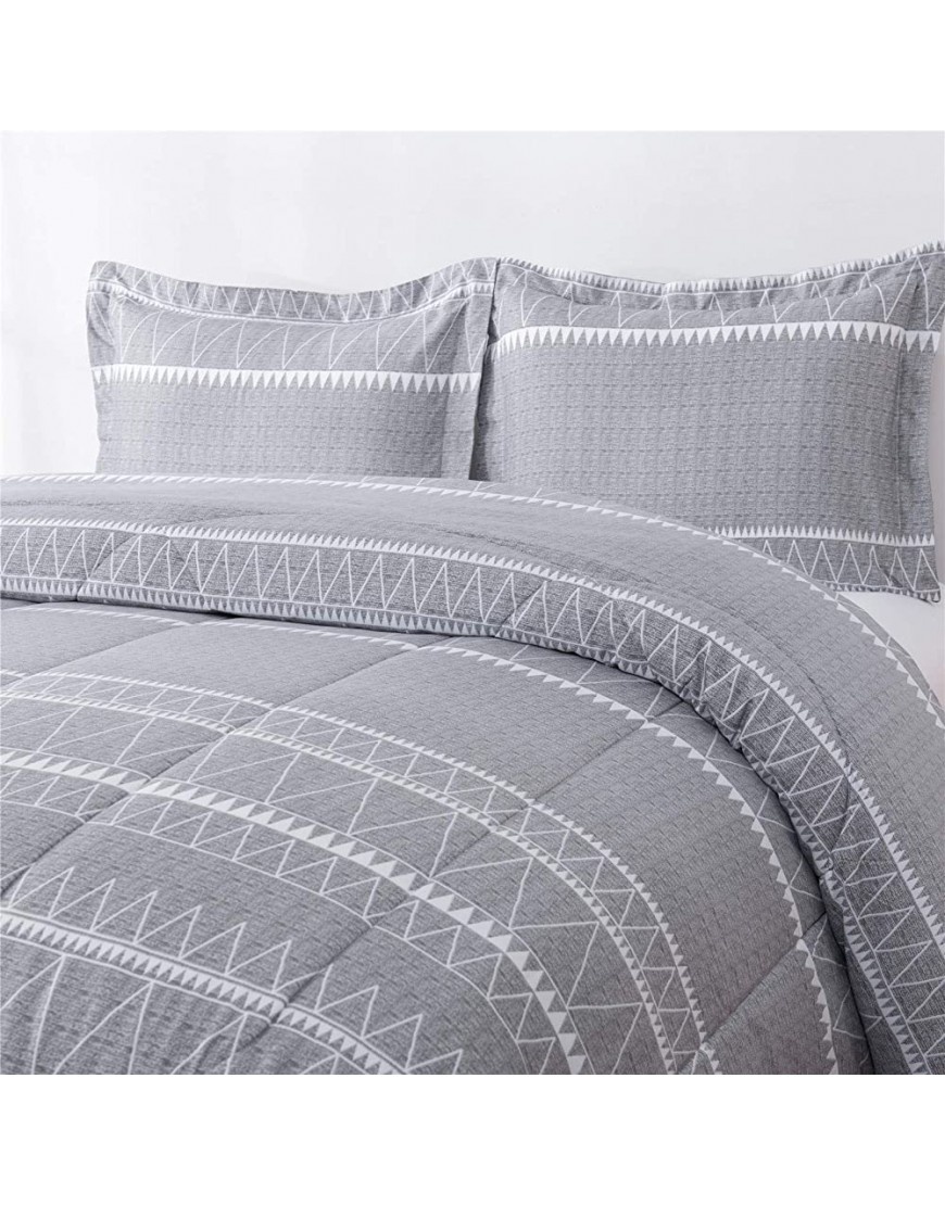 Shatex Kids Twin Bedding Sets 2 Piece All Season Bedding Twin Comforter – Striped Ultra Soft 100% Microfiber Polyester – Grey Twin Comforter Set with 1 Pillow Sham - B3VHR5IO5