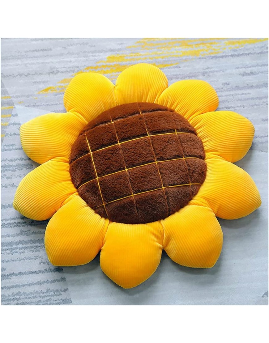 15.35 3D Flower Floor Pillow Seating Cushion Mat & Sunflower Shaped Decorative Plush Throw Pillows Cushions for Home Room Decor for a Reading Yellow 15.35 inch … - BGLI367CB