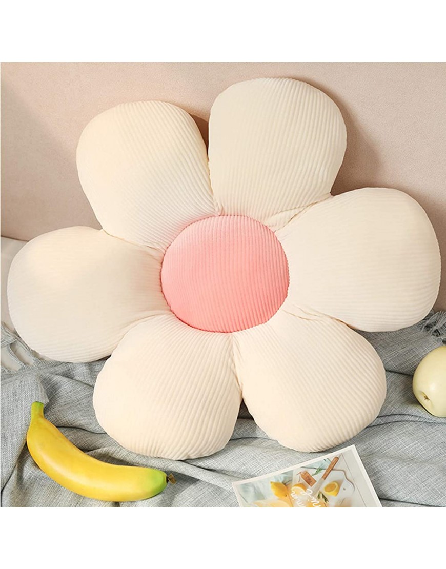 AHRIWINK Daisy Flower Shaped Cute Pillow Flower Floor Pillow Seating Cushion Decorative Throw Plush Pillow for Reading and Lounging Comfy Pillow Vivid Plush Stuffed Toy,White&Pink,15.7in - B1VTI0JAG
