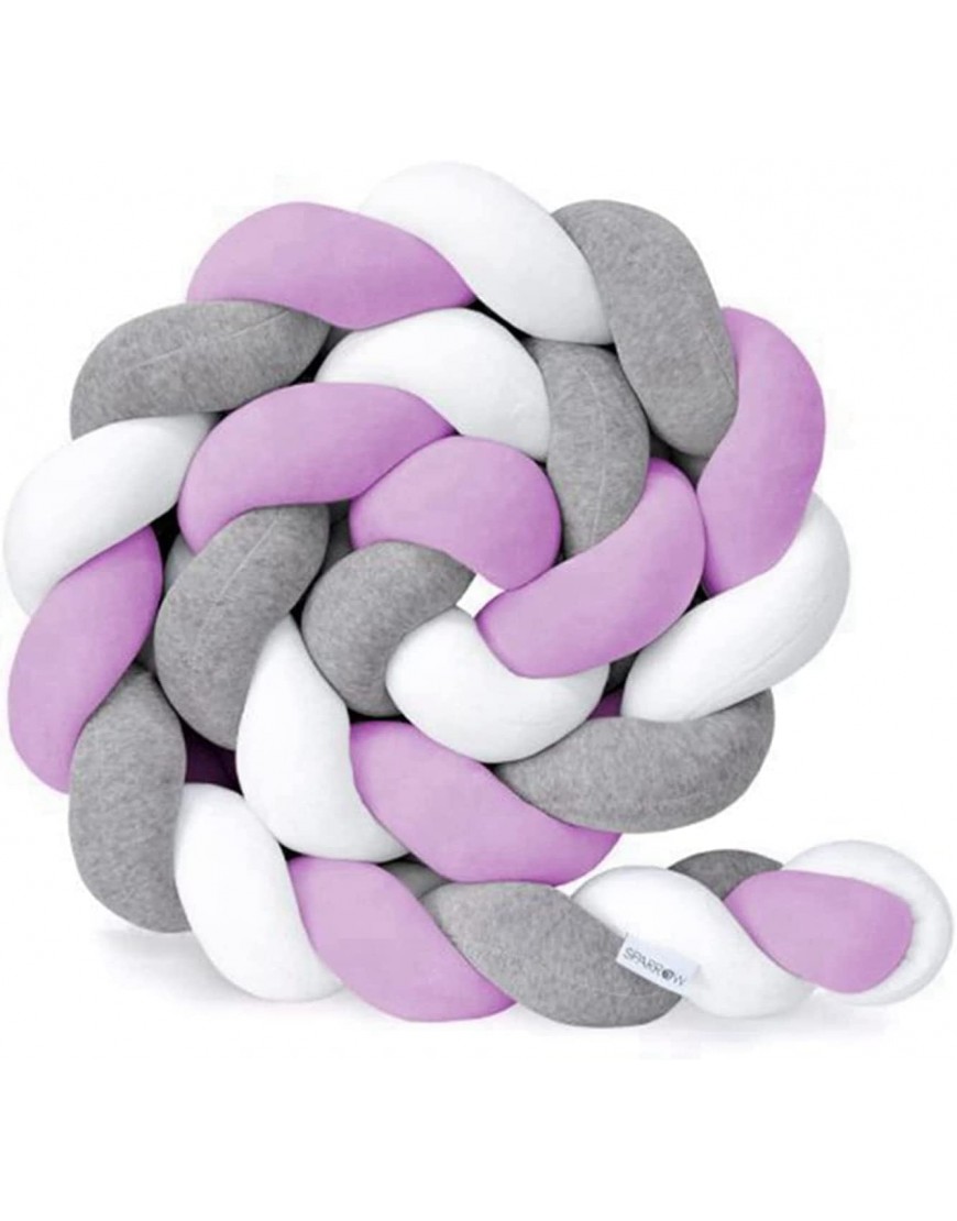 Cushion Soft Knot Pillow Handmade Braided Cushion Decorfor Sofa Bedroom Large Cushion Plush Knotted Throw Pillows for Boys Girls 157.48 inches White-Gray-Purple - B5N1RJOFM