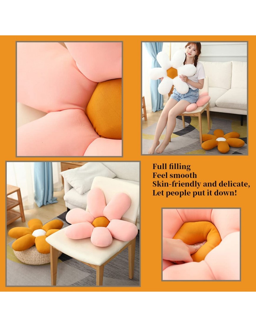 FDF SDFE Petal Plush Pillow Flower Plush Toy Cushion Chair Sofa Cushion Pillow Girl Cute Room Decoration Cushion,Pink - B5C20I2LG