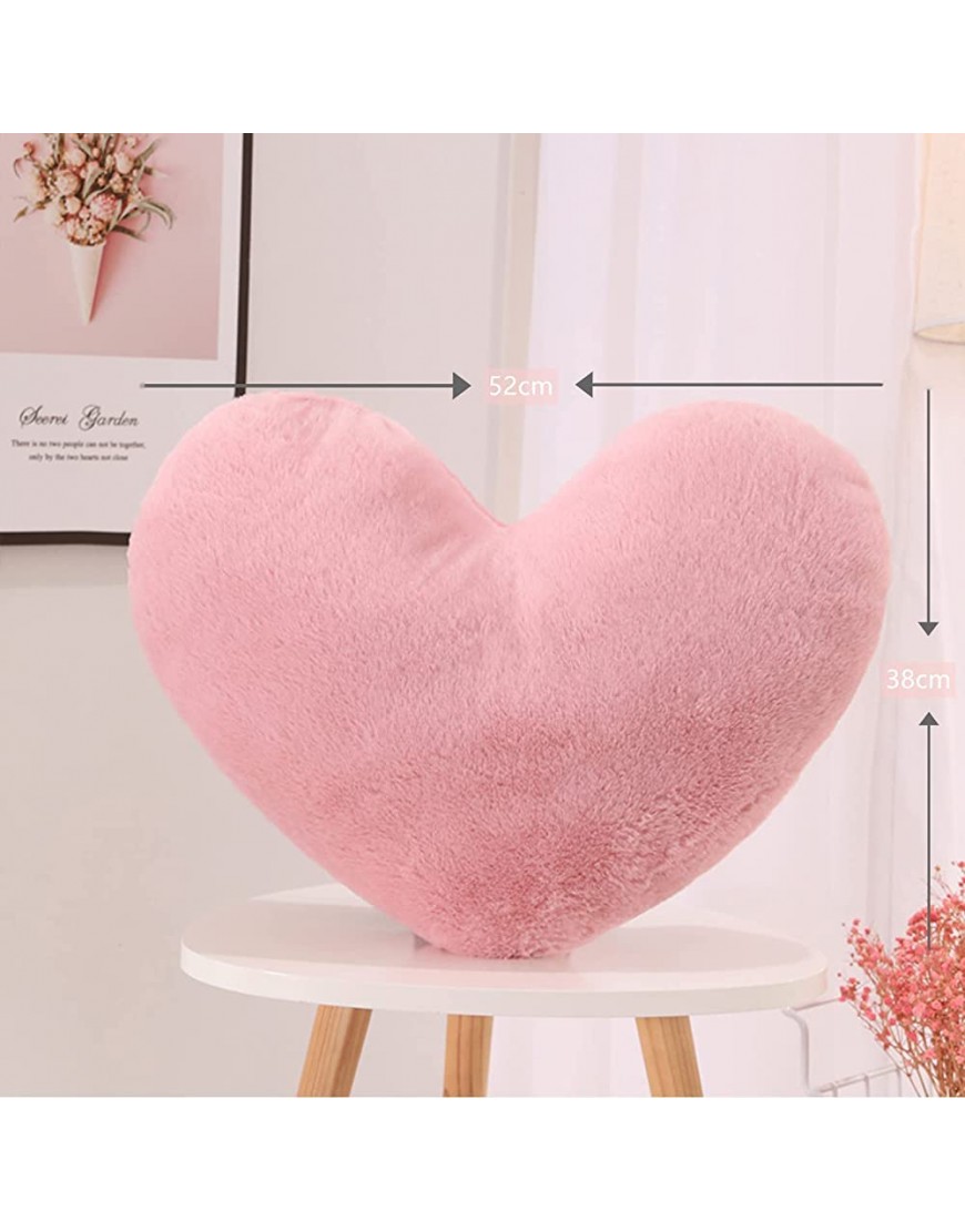 Fluffy Heart Pillows Super Soft Plush Heart Shape Cushion Pink Home Decorative Pillows for Couch Bed Living Room Beding Room Valentine's Day Hugging Pillow Gifts for Girls Girlfriends LoverPink - BBY3OF796