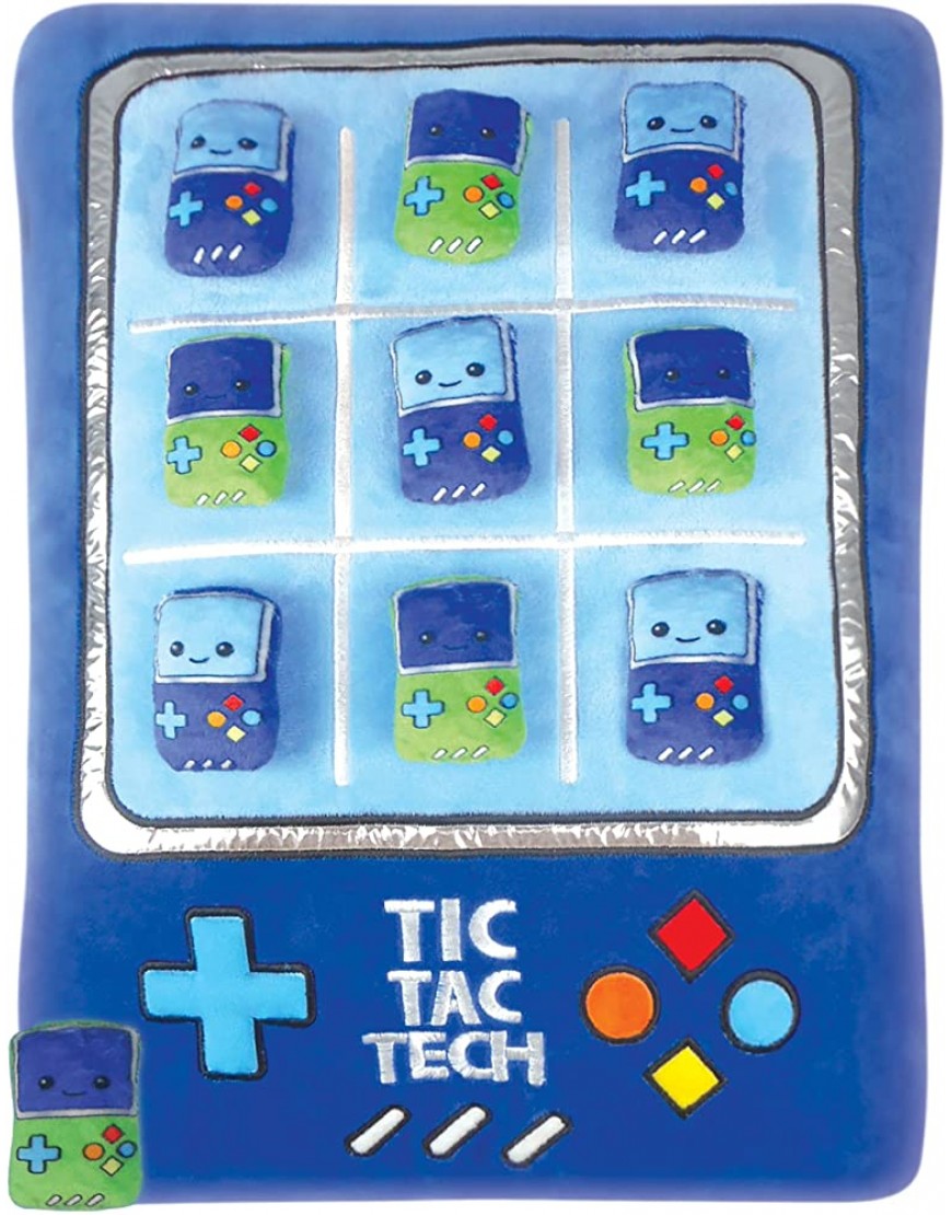 iscream Summer Camp Games Tic Tac Tech 16" Fleece Activity Game Pillow for Camp Troops and More! - B7SWXX0ND
