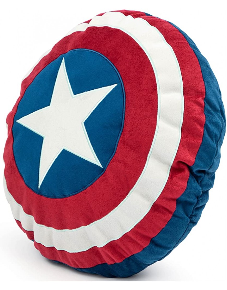 Jay Franco Marvel Avengers Captain America's Shield Shaped Decorative Pillow Kids Super Soft Throw Plush Pillow Measures 16 Inches Official Marvel Product - BD3G9G4OC