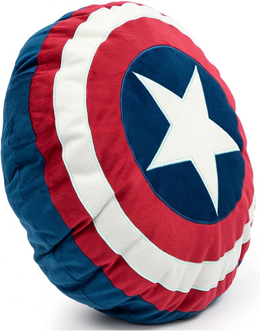 Jay Franco Marvel Avengers Captain America's Shield Shaped Decorative Pillow Kids Super Soft Throw Plush Pillow Measures 16 Inches Official Marvel Product - B7U4GKSKE