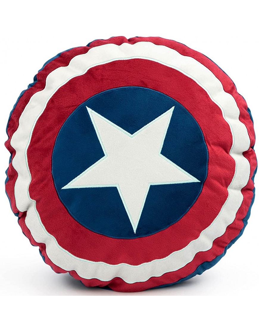 Jay Franco Marvel Avengers Captain America's Shield Shaped Decorative Pillow Kids Super Soft Throw Plush Pillow Measures 16 Inches Official Marvel Product - BD3G9G4OC