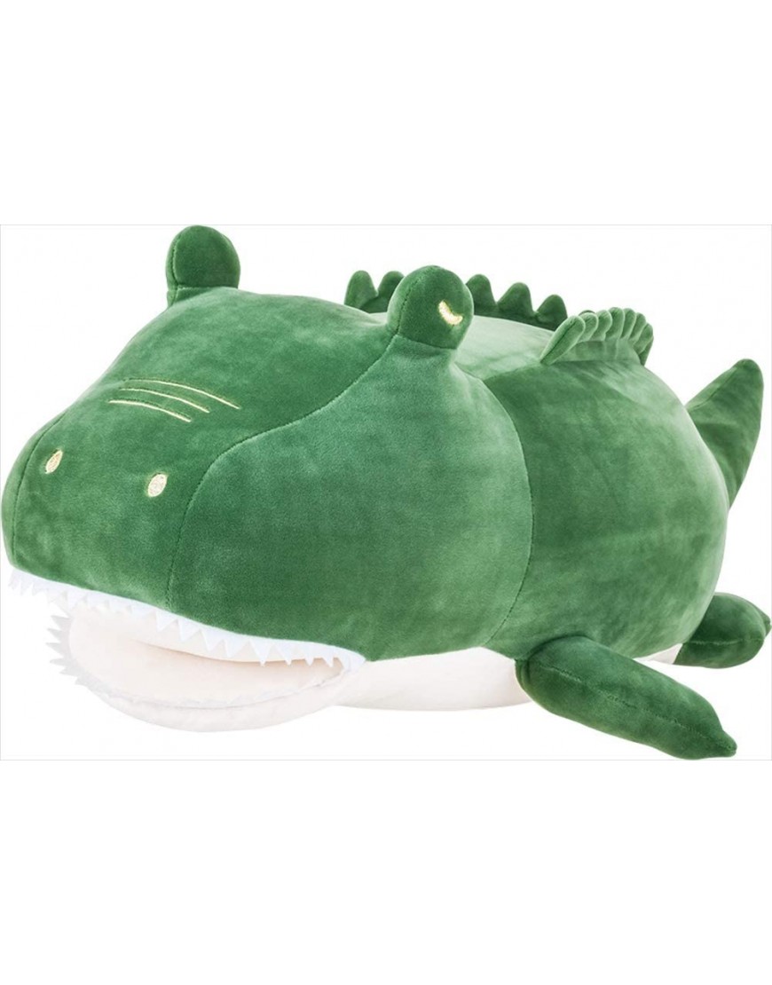 Livheart Premium Nemu Nemu Sleepy Head Animals Body Pillow Plush Green Crocodile Pakkun Size L 30x12x9　Japan Import 68840-53 Huggable Super Soft Stuffed Toy - BMW7M1HHS