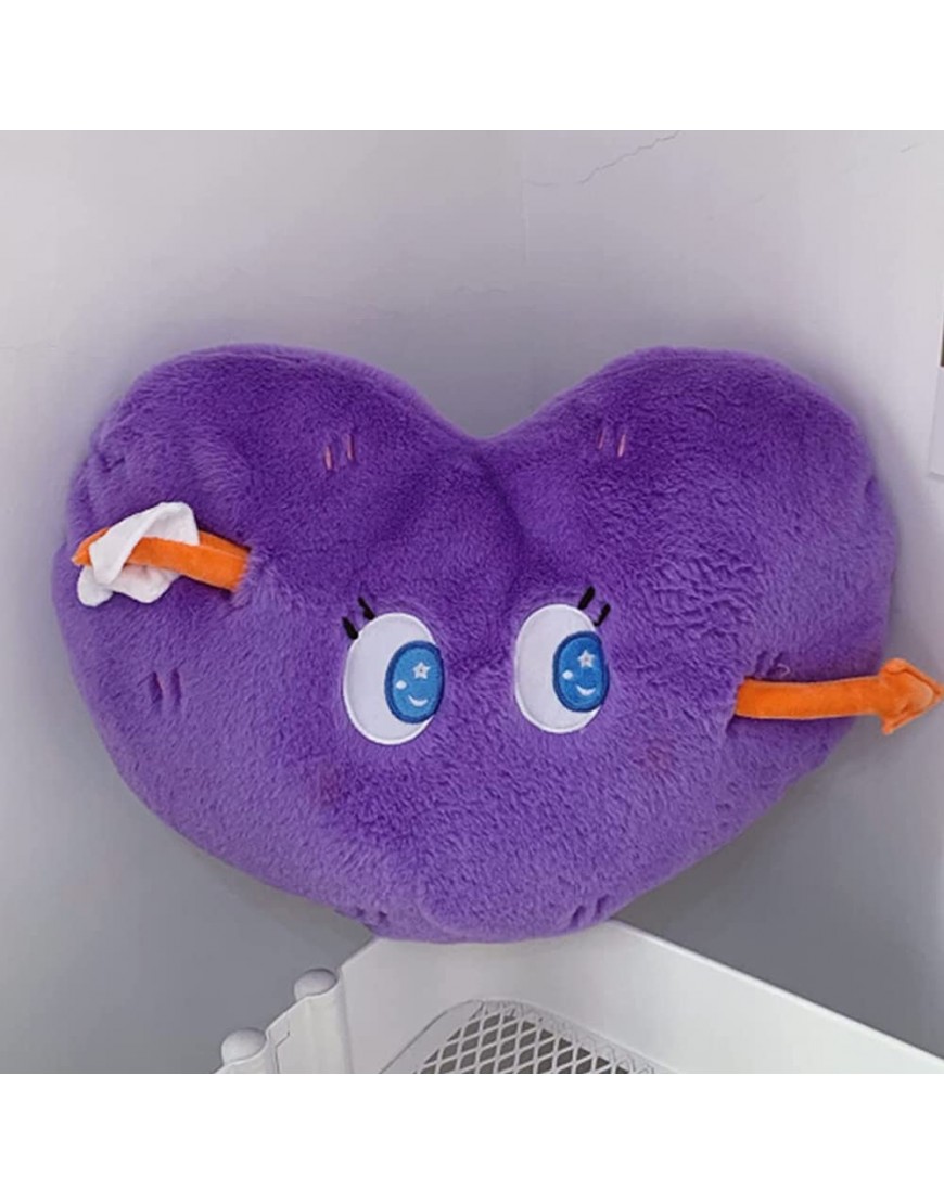 Soft 18.5inch Heart Stuffed Plush Pillow: Cute Decorative Fluffy Purple Heart Shaped Throw Pillow Kawaii Plushie Toy for Bedroom Home Decor Gifts for Girls Kids Birthday,Valentine,Christmas - BCSS5IRQG