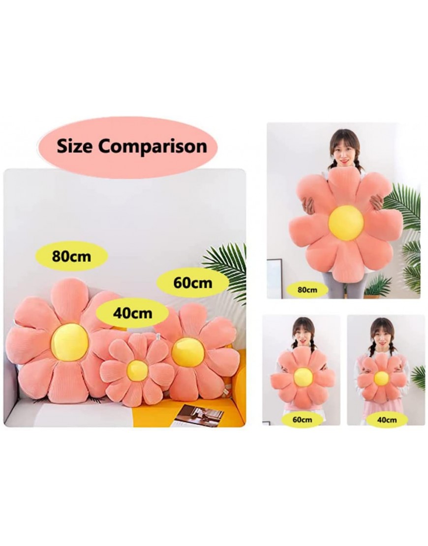 Tykoo Daisy Flower Throw Pillow Cushion Cute Flower Floor Cushion Butt Pad for Kids Reading Nook Watching TV Bed Room Girls Birthday Gift Pink,40cm - BL61DFJFE