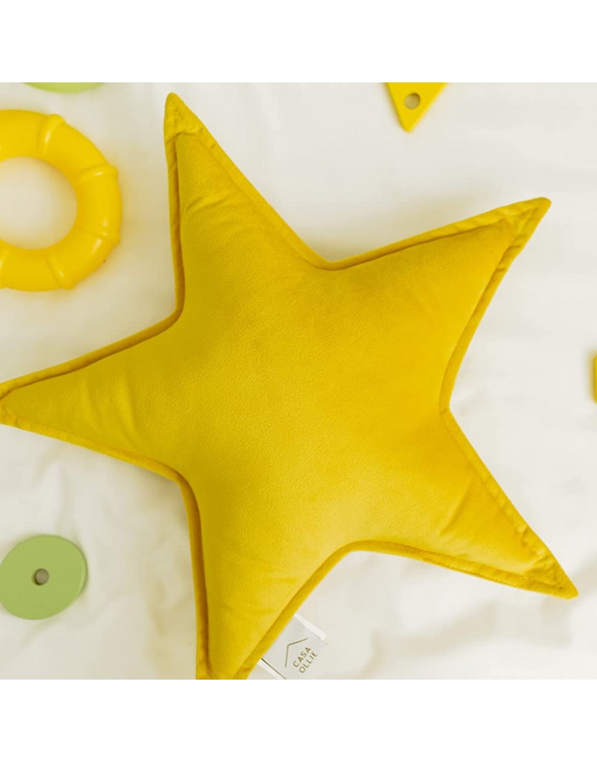 Velvet Pillows Star Pillow Decorative for Bed Pillow Bed for Kids Cute Pillows for Bedroom Fun Throw Pillows Star Plush Medium 15 x 15 Mustard Star - BI1CG8SHN