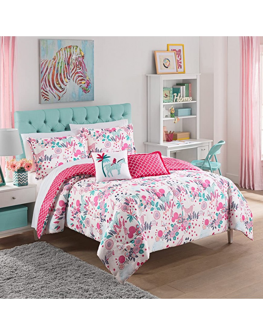 WAVERLY Reverie Modern Graphic 2-Piece Reversible Comforter Set Twin Pink - BQH7OXYKK