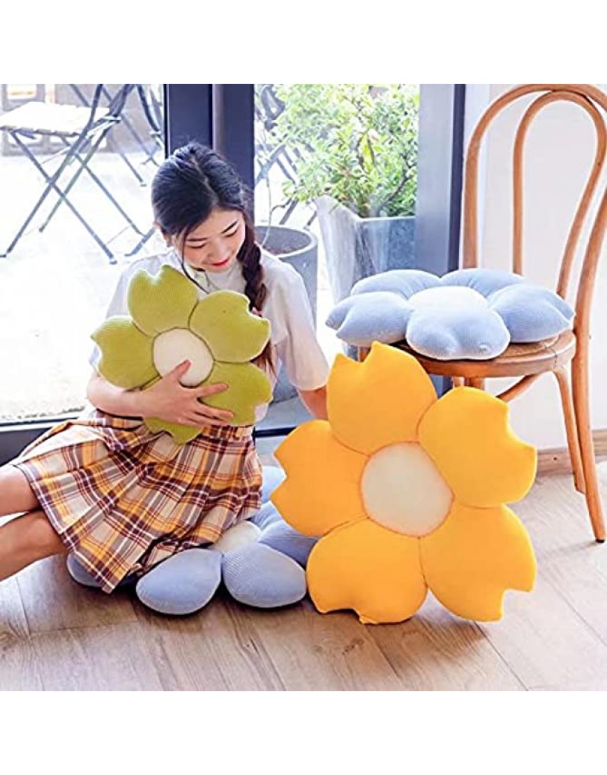 Wusan Flower Floor Pillow Cherry Blossoms Plush Seating Cushion 15.7 inches Throw Pillow for Sofa Bed Couch,Home Decorative,Stuffed Pillow,for a Reading Bed Room or Watching TV,Blue 40cm - BELKOWWA2