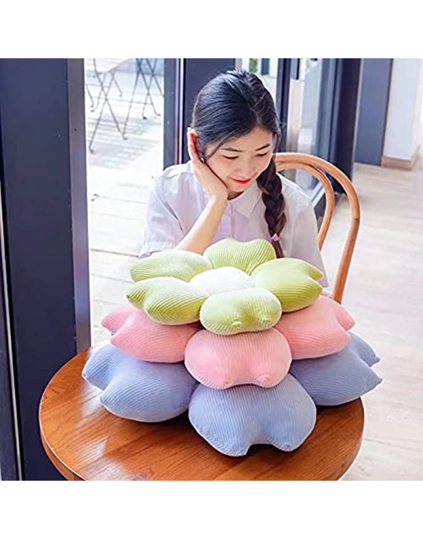Wusan Flower Floor Pillow Cherry Blossoms Plush Seating Cushion 15.7 inches Throw Pillow for Sofa Bed Couch,Home Decorative,Stuffed Pillow,for a Reading Bed Room or Watching TV,Blue 40cm - BELKOWWA2