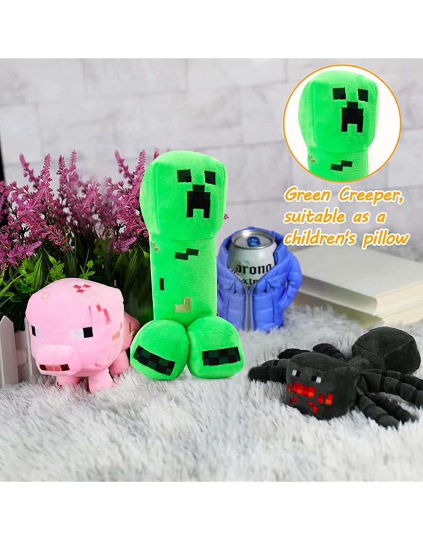 10inch Creeper Plush Toys- Crawler Stuffed Game Doll Pixel Miner Animal Plushie Soft Pillow Gift Designed for Fans Kids Girls Toddlers Green - B40W95RIN
