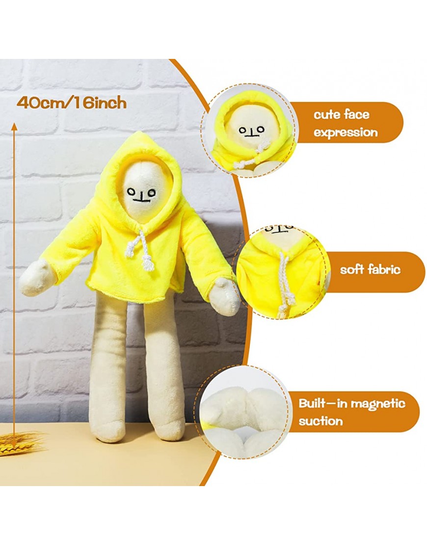 16 Inch Banana Doll Plush Stuffed Man Toy with Magnet Funny Changeable Pillow Stress Release Hugs Toys Christmas Birthday Gifts for Kids Boys Girls - B5NVQ3OF7
