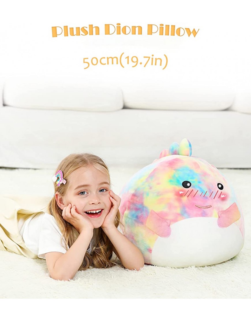 19.6 Fat Plush Dino Stuffed Animal Pillow Toy Soft Dinosaur Kawaii Plushies Doll Birthday Festival - BFD2QPVI1