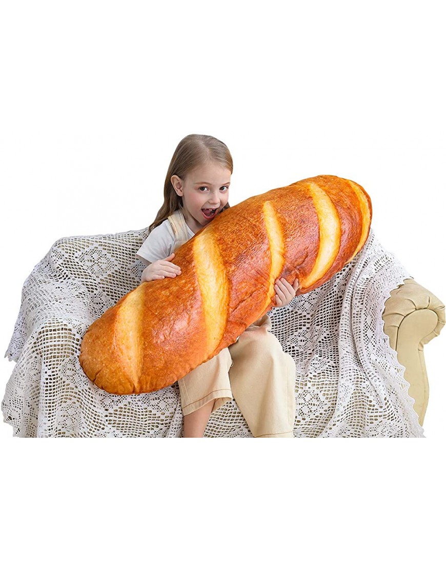 40 in 3D Simulation Bread Shape Pillow Soft Lumbar Baguette Back Cushion Funny Food Plush Stuffed Toy - B2U0RFJKV