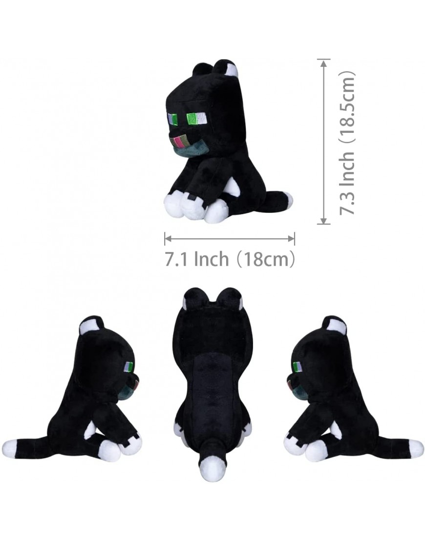 Cat Plush Toys 18cm 7 Soft Cute Black Cat Stuffed Animal Plushies Pillow Doll for Gifts Home Decoration - BGR53V10N