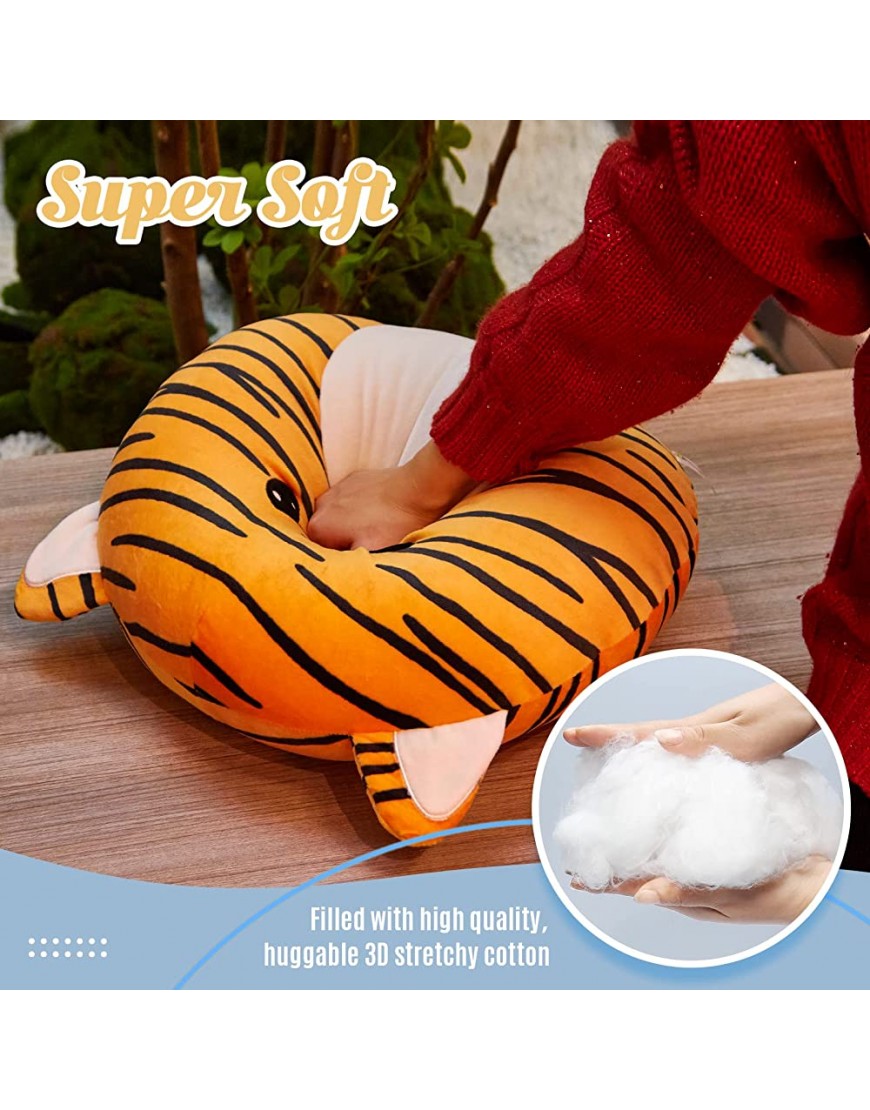 CozyWorld 15” Cute Tiger Stuffed Animal Plush Pillow Super Soft Sofa Cushion Stretchy Plushy Toy Decors Birthday Valentines Gifts - B6U4K0VQA