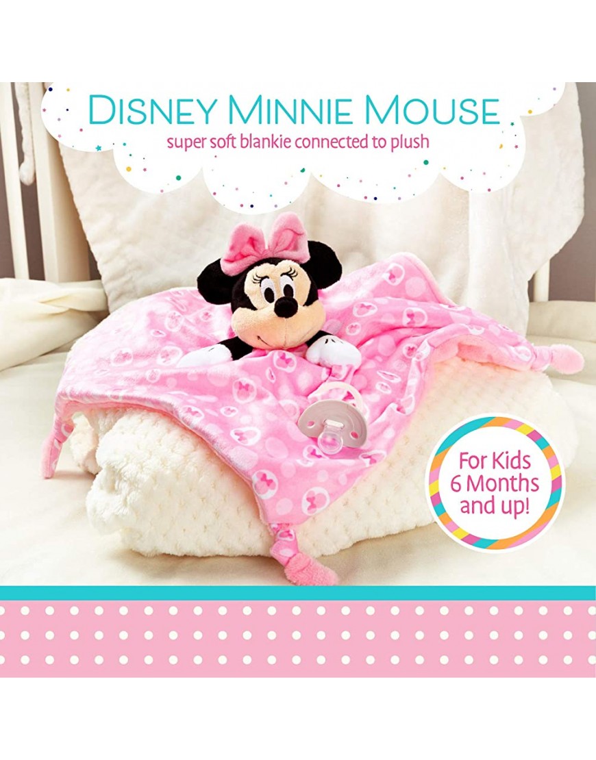 Disney Baby Minnie Mouse Plush Stuffed Animal Snuggler Blanket Pink - BBITWFJC8