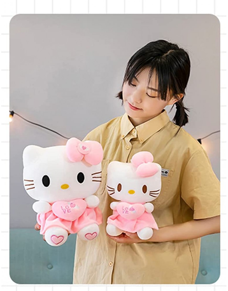 Hello Kitty Plush Toys Baby Girls Dolls 30 cm,Kitten Stuffed Animals Kawaii Cat Fluffy Hugging Pillow with Love Heart So Cuddly Great Gift for Kids Friends and Family Pink,14‘’ - BKDUS4DW3