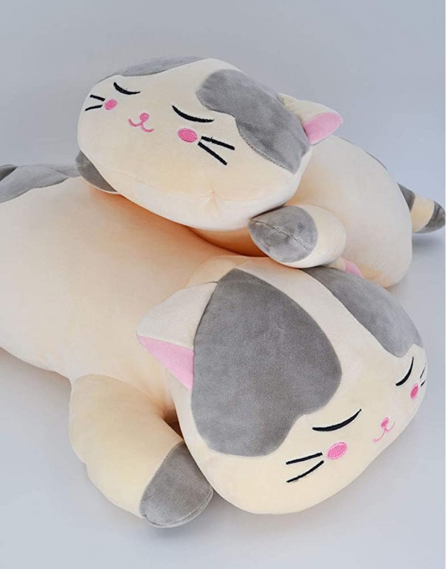 MassJoy Very Soft Cat Big Hugging Pillow Plush Kitten Kitty Stuffed Animals Gray - B21S07VH6