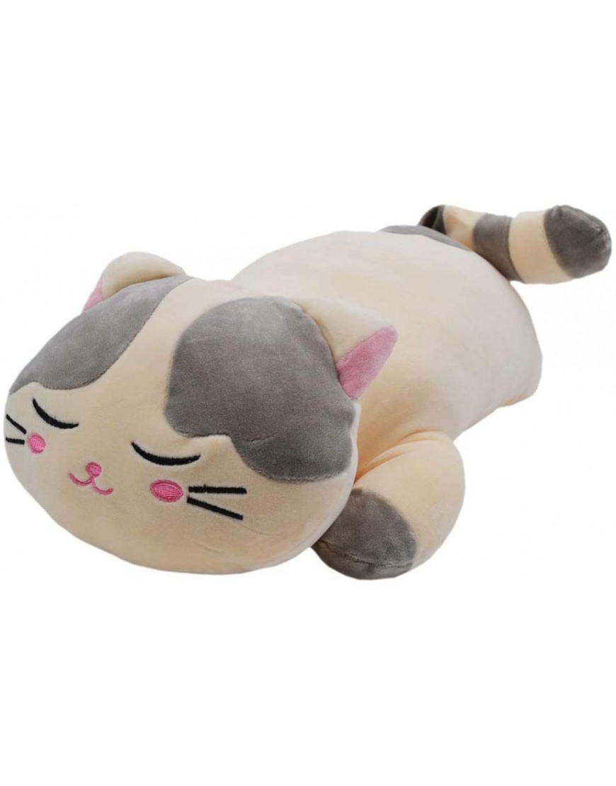 MassJoy Very Soft Cat Big Hugging Pillow Plush Kitten Kitty Stuffed Animals Gray - B21S07VH6