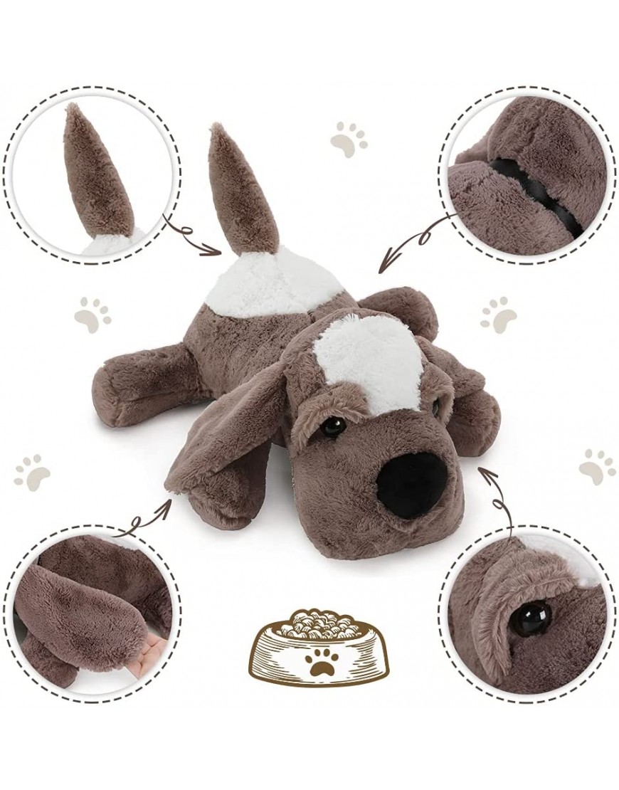 Tezituor Dog Stuffed Animals Puppy Dog Plush Toy Soft Plush Dog Hugging Pillow for Kids Boys Girls Grey 24inch - B99568KOR