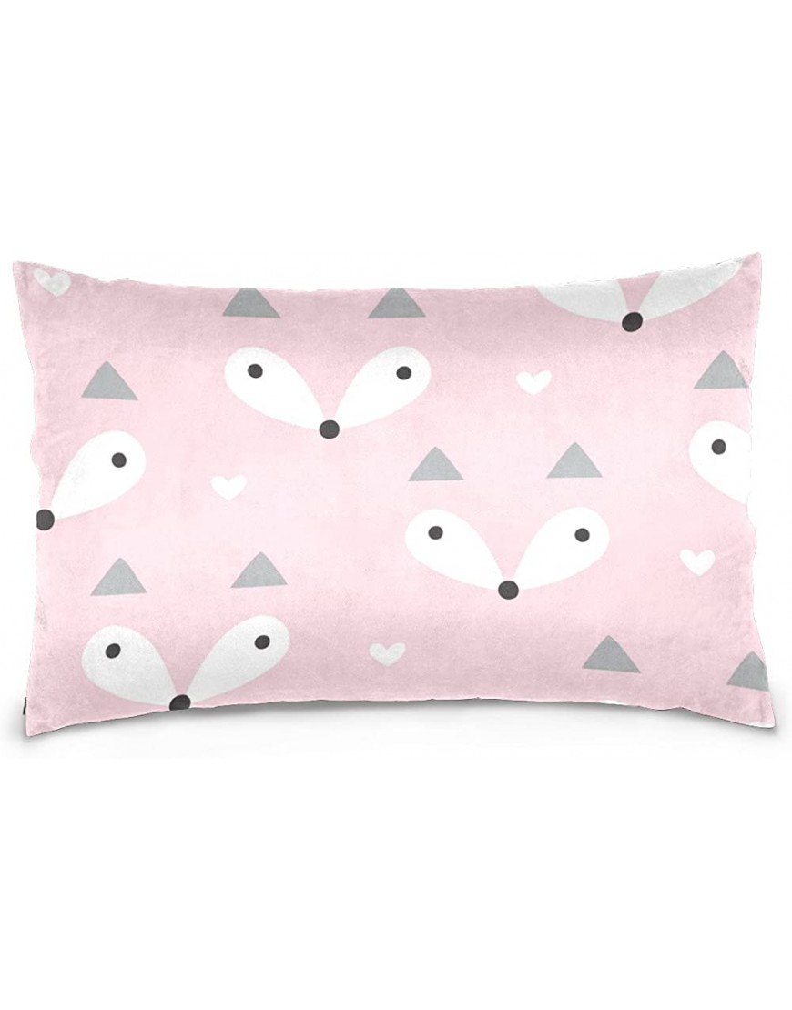 ALAZA Cooper Girl Pink Cute Fox Pillow Case Sofa Bed Throw Pillow Cover Cotton Zipper 20x30 Inch - BQPENOU5M