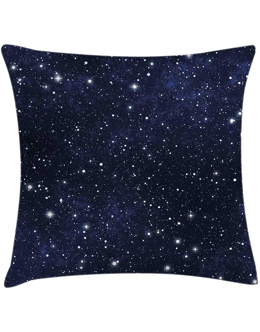 Ambesonne Night Throw Pillow Cushion Cover Composition with Dots Night Sky Theme Abstract Style Arrangement Cosmos Concept Decorative Square Accent Pillow Case 18 X 18 Dark Blue - BLI24UHAZ