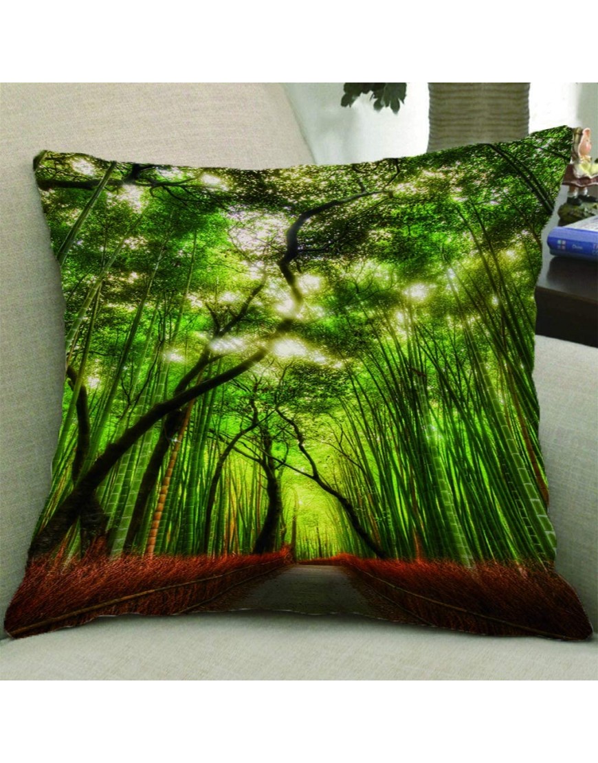 HYTUCH Pillow Theme for Boys and Girls Green Forest Decorative Pillows Christmas Pillow Cases Outside Pillows Cotton Linen Throw Pillow Cases 2 Pieces,18x18 inches - B32DV41CM