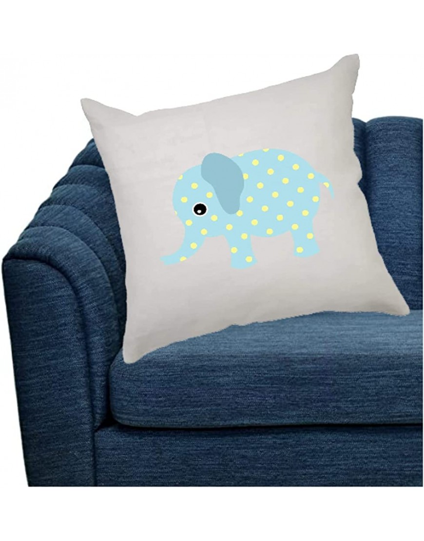 Kooky Kids – Baby Nursery Cushion Cover Baby Blue Elephant Cartoon Style For Living Room Bedroom Couch Sofa Chair Kid’s Room Home-Office Decor 40cm x 40cm Square Bed Throw Pillow Cases - BQ6Q90O13
