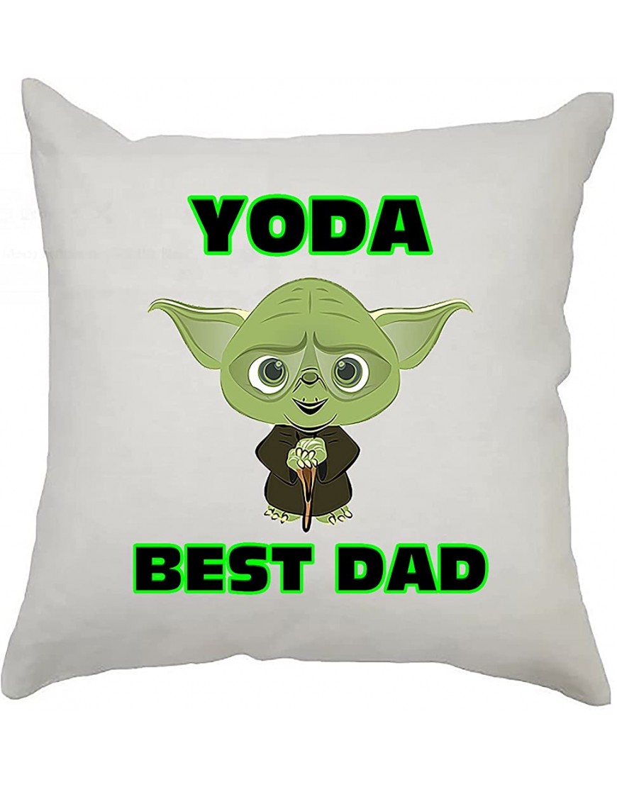 Kooky Kids Father's Day Cushion Cover – Yoda Best Dad Covers with Soft & Silky Touch for Living Room Bedroom Couch Sofa or Office Decor 40cm x 40cm Square Decorative Pillow Cases - B2SKRQZWJ