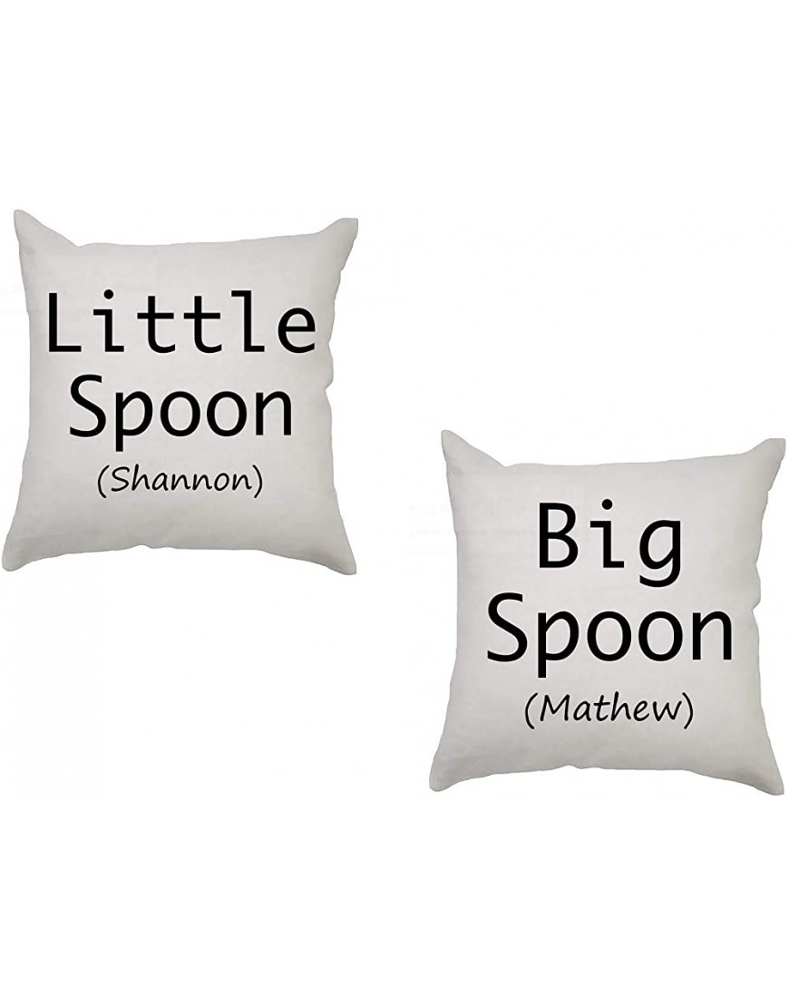 Kooky Kids Personalised Couples Cushions 40cm x 40cm Big Spoon & Little Spoon - BXPK17O8Y