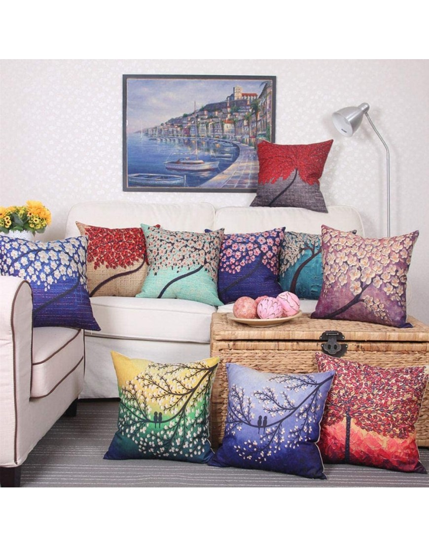 Leono Chemical Fiber Throw Pillow Covers 3D Relief Tree Pattern Cushion Covers Indoor Pillowcase for Sofa Bedroom Car Decorative Pillow Case - BR0P7T1X3